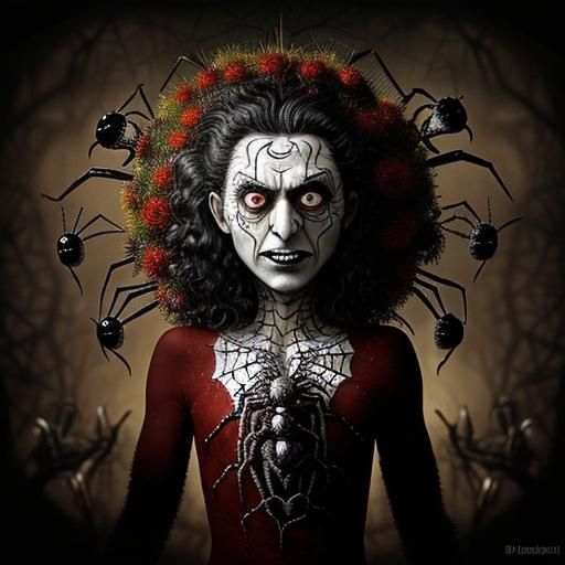 Pagan's Shame: Spiderweb Eyes in Surrealist Style