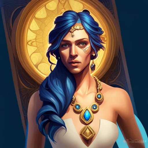 Ethereal Cross Portrait in Triadic Colors