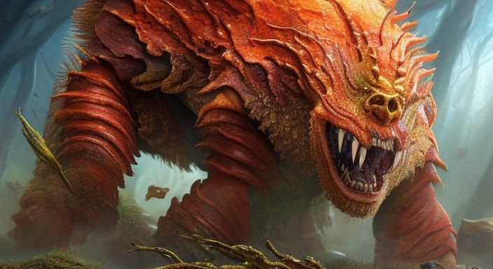 Horror Creature with Glowing Eyes, Sci-Fi Art
