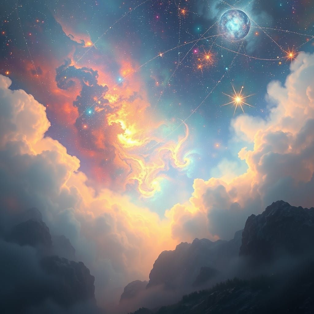 Celestial Tapestry Unfolds in Ethereal Iridescence