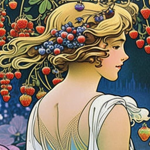 Blueberry Fairy Portrait in Studio Ghibli Style