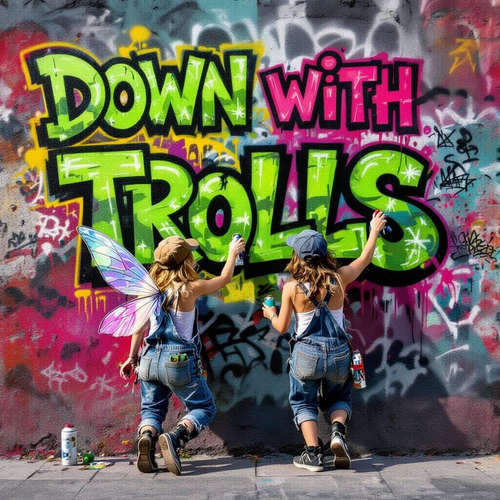Fairies' Graffiti Art: Rebellion Against Trolls