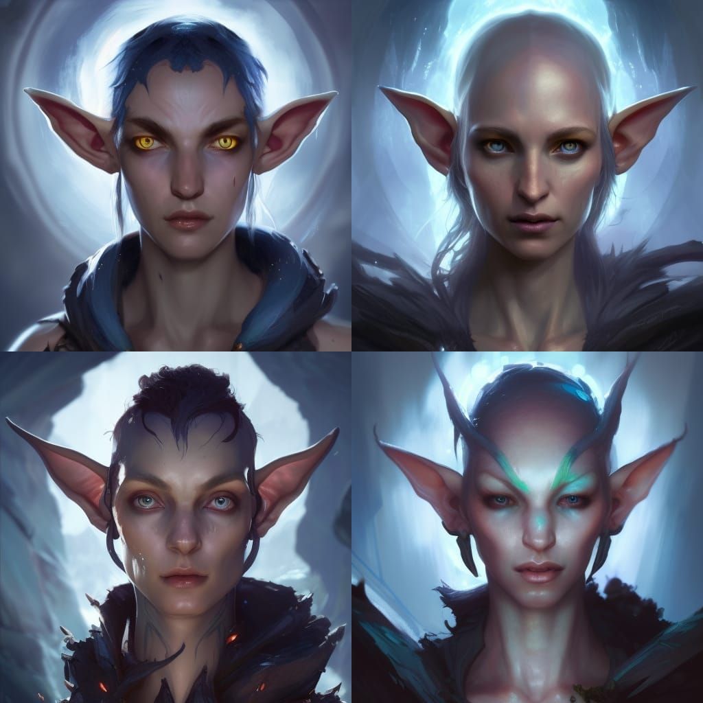 Human Elf Simic Hybrid in Dark Fantasy Style