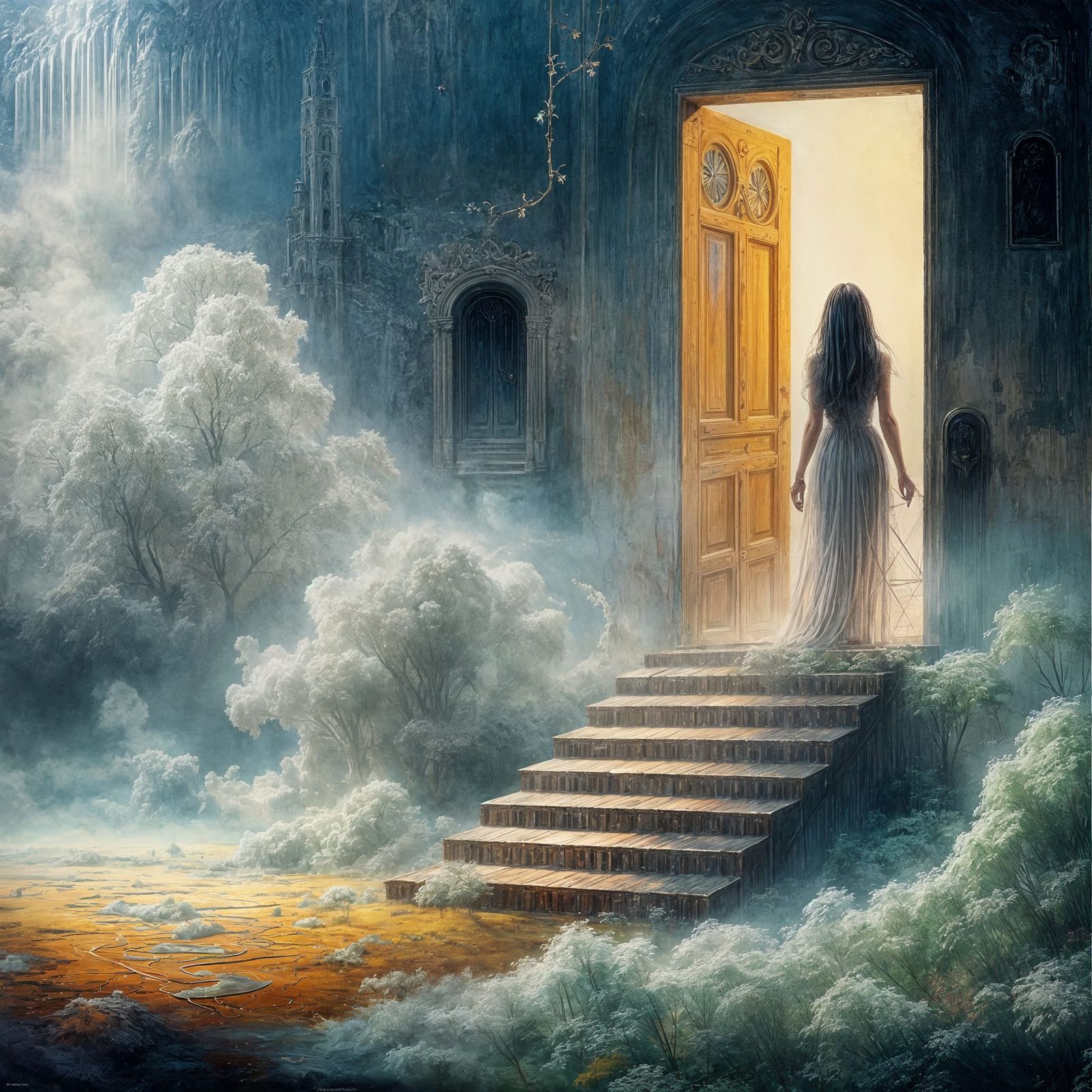 Surreal Ethereal Figure Enters the Canvas