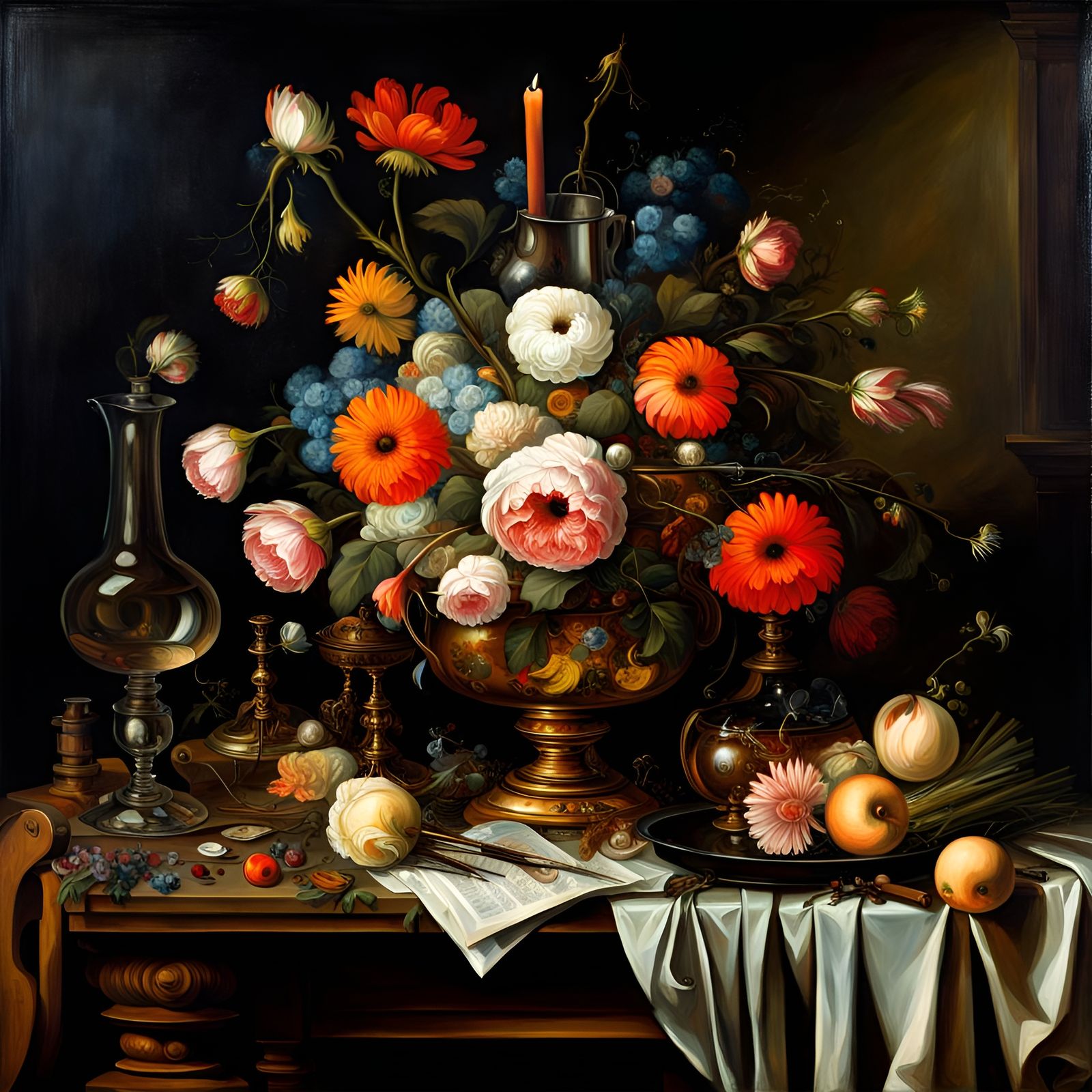 Still Life with Flower Vase II (Dutch Golden Age)