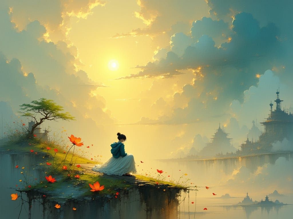 Divine Sunshine Beams Through Clouds