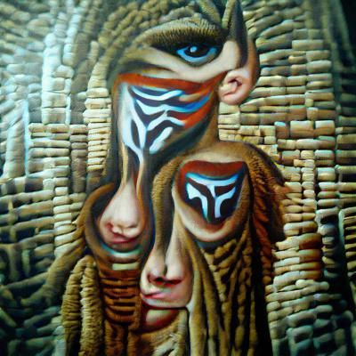 Tribal Makeup in Oil on Canvas