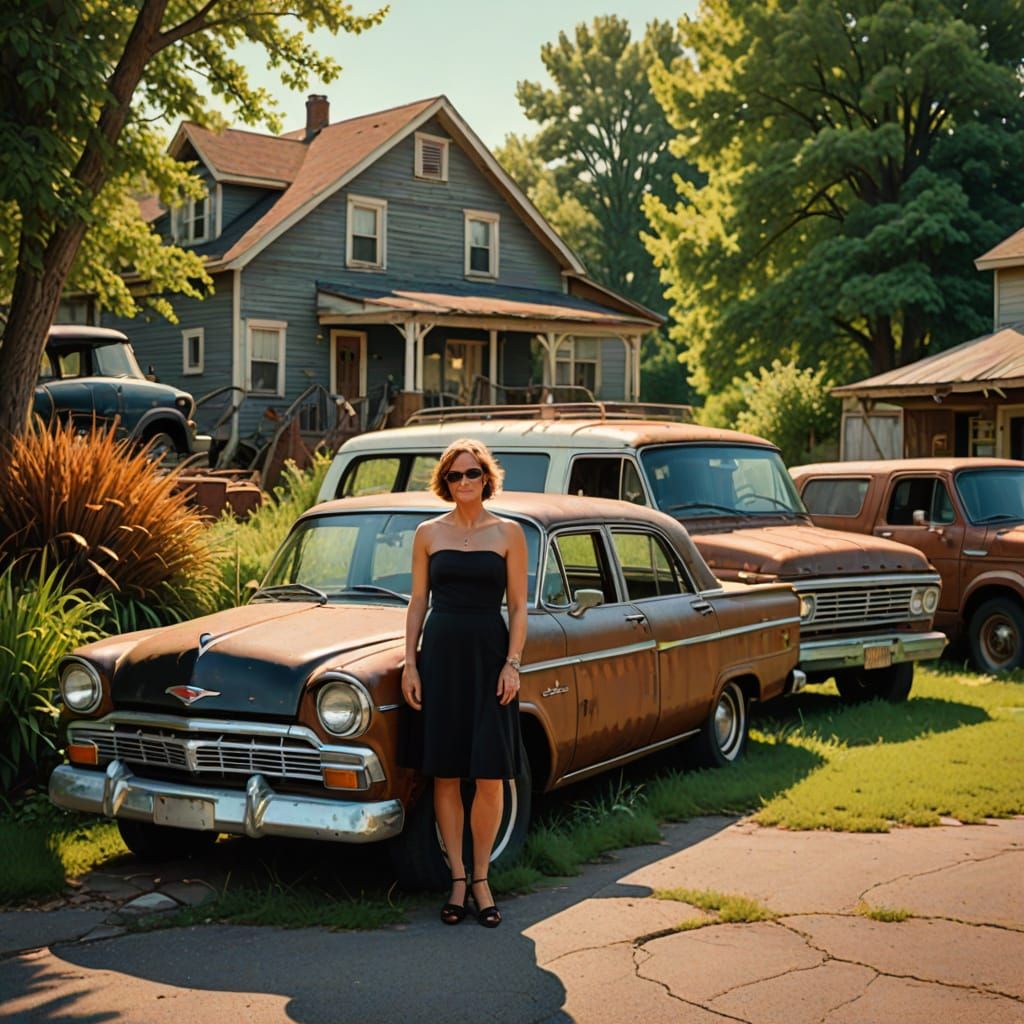 Woman in Vintage Chic Digital Art