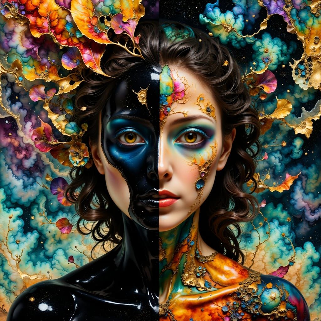 Duality of Good and Evil: Hyperkraximalismus Painting