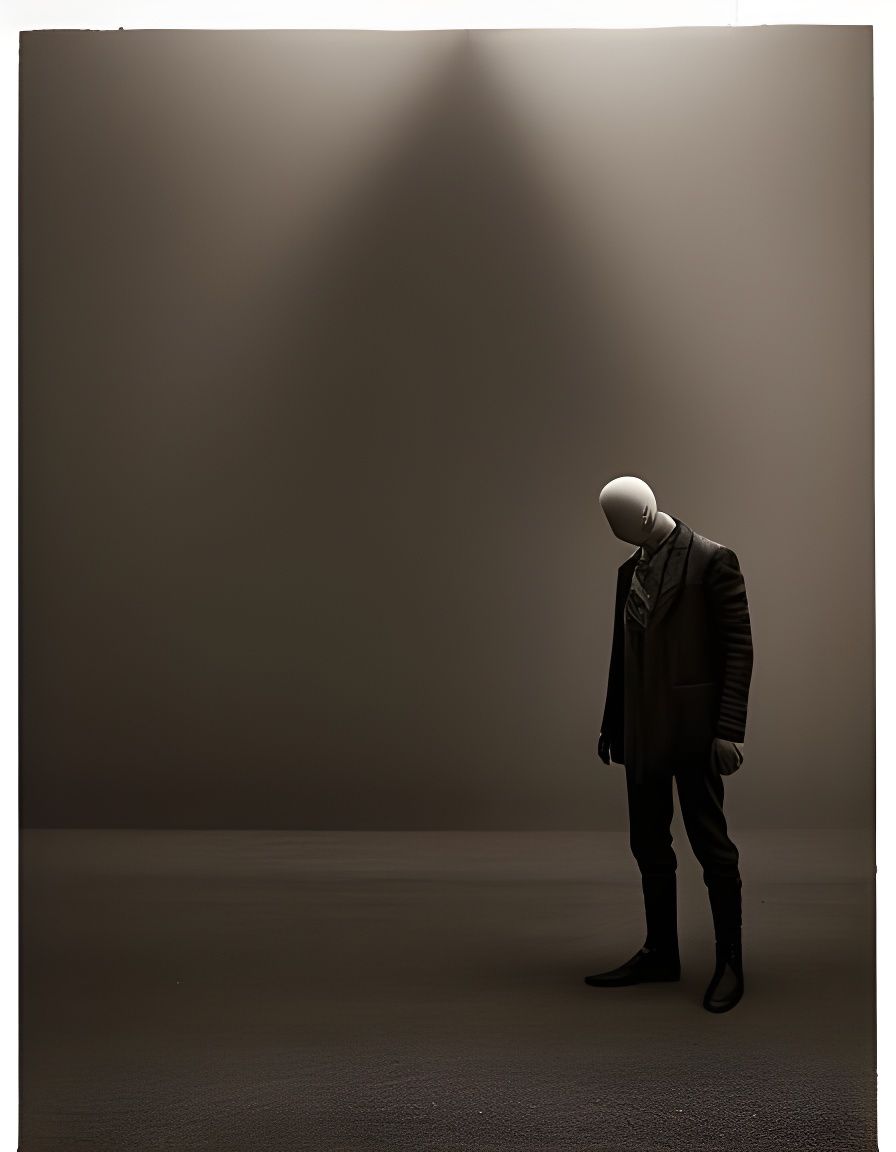 Nosferatu Shadow Portrait in Dark Ambient Light