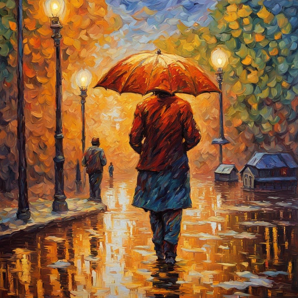 Melting Figure in Expressionist Oil Painting