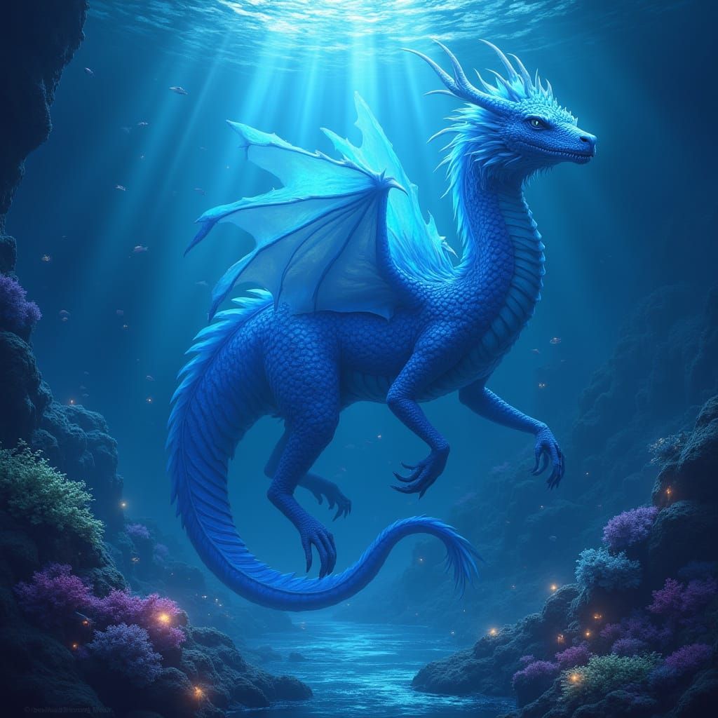 Crystal Dragon Guardian of Sapphire Underwater Palace