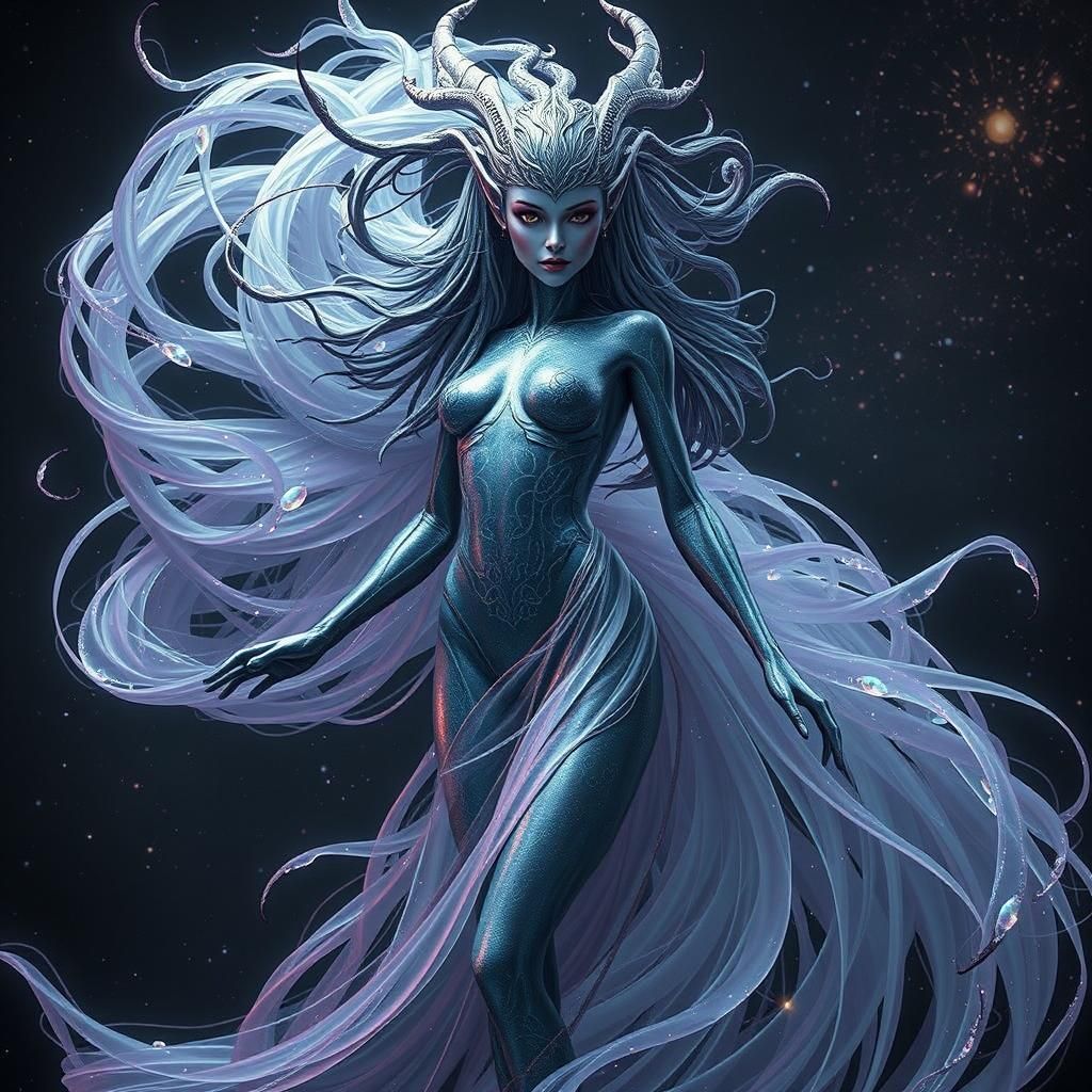 Alien Goddess of the Universe in 3D Rendering