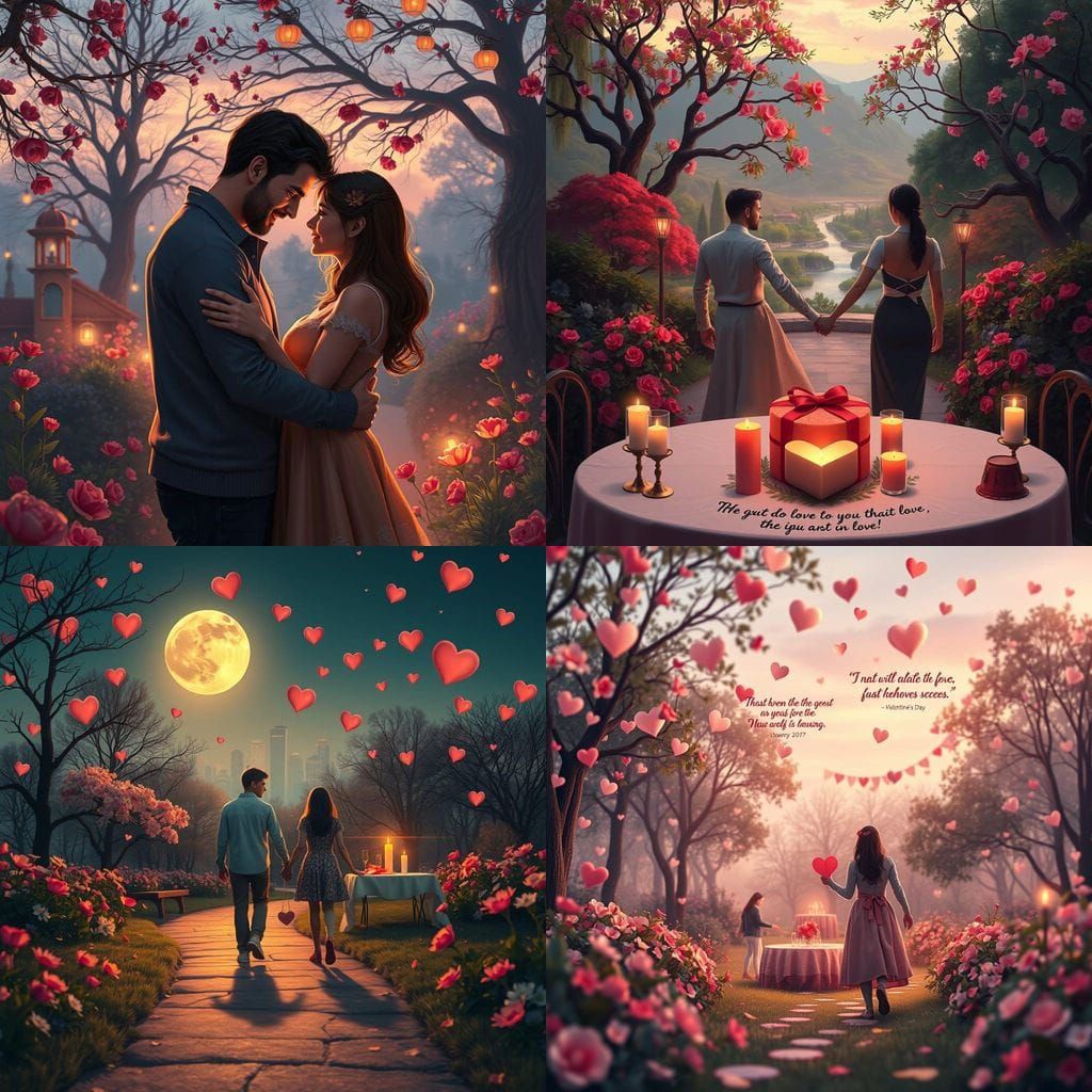 Romantic Valentine's Day Fantasy in Soft Colors and Delicate...