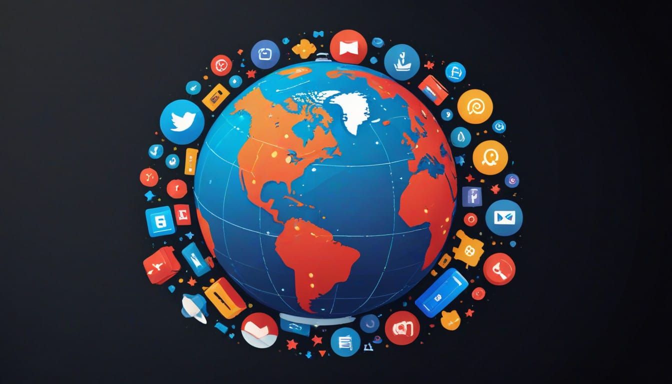 Vibrant Globe of Digital Delights in a 16:9 Aspect Ratio