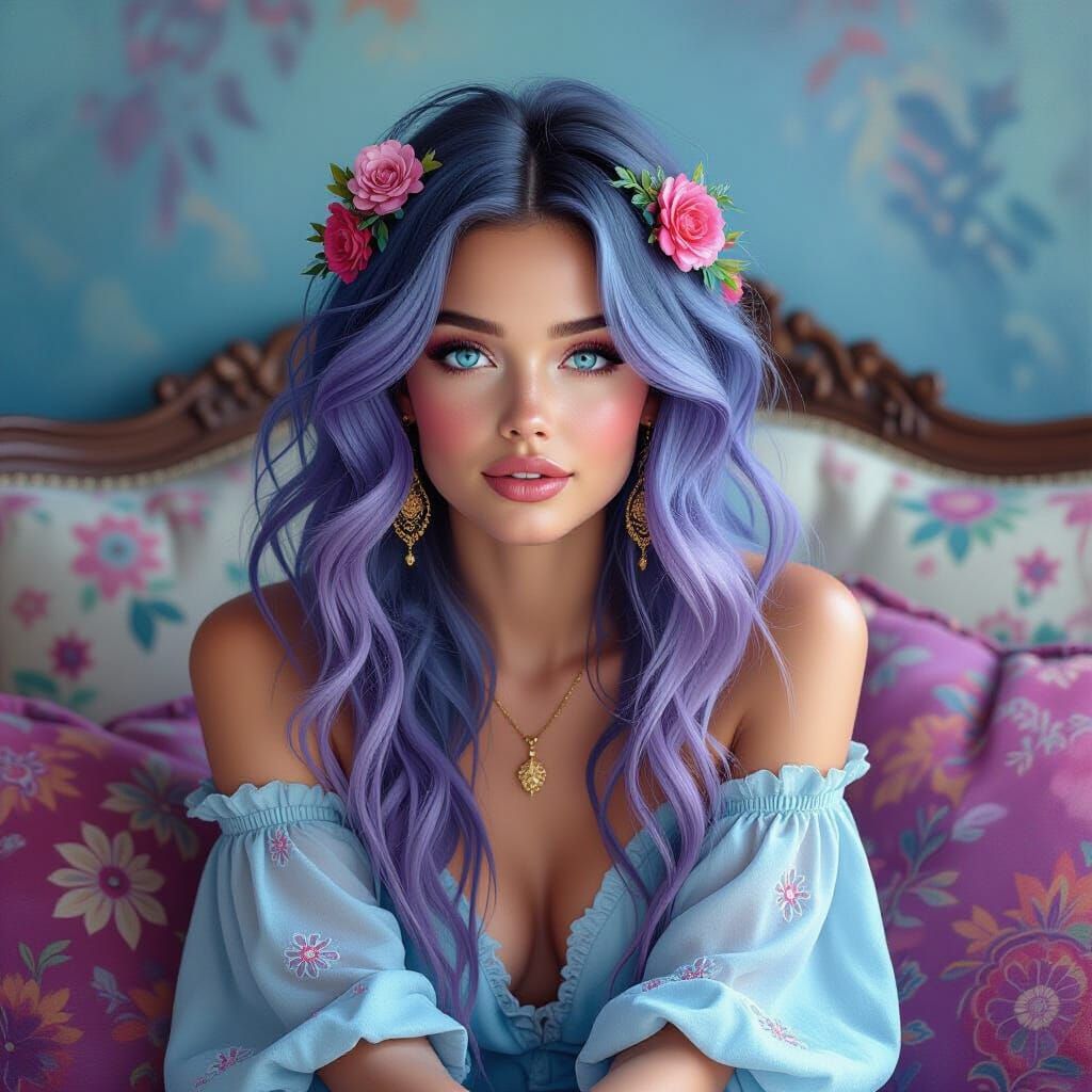 A captivating hyperrealistic pop digital artwork blending watercolor, alcohol ink, and colored pencil styles, created in...