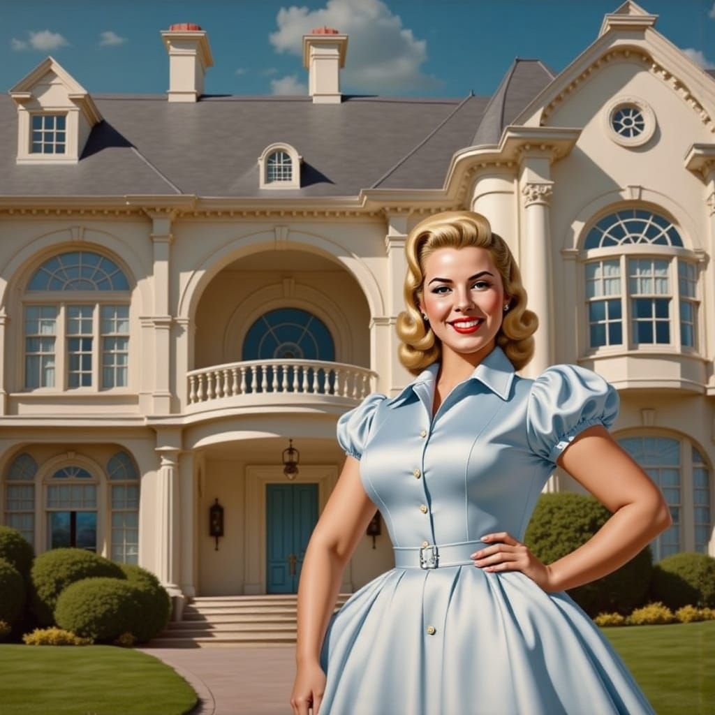 1950s Blonde in Pin-Up Style Portrait