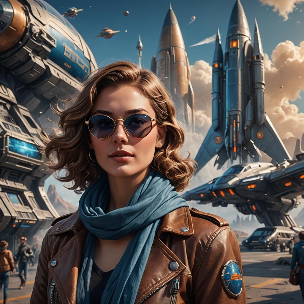 Adventurer in Space Age Matte Painting