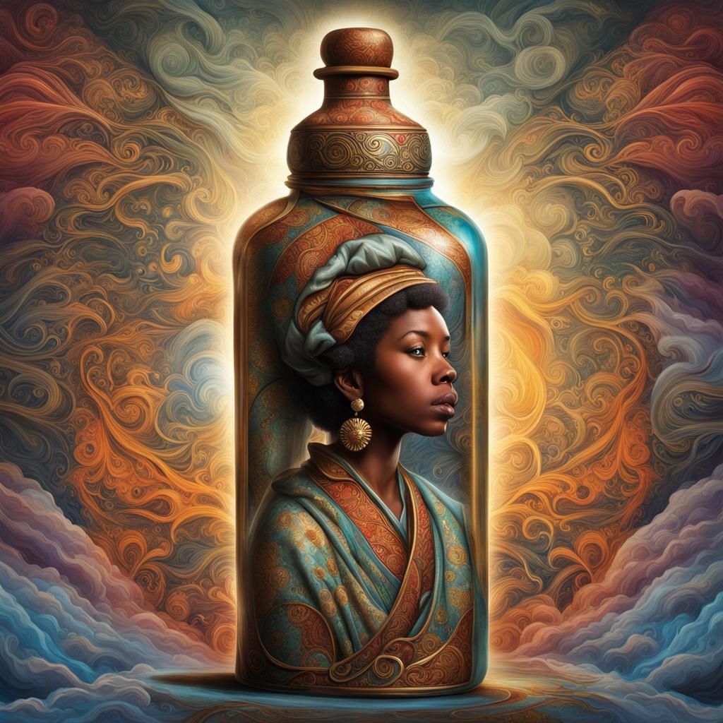 African-Japanese Genie Emerges in Graffiti Art Style