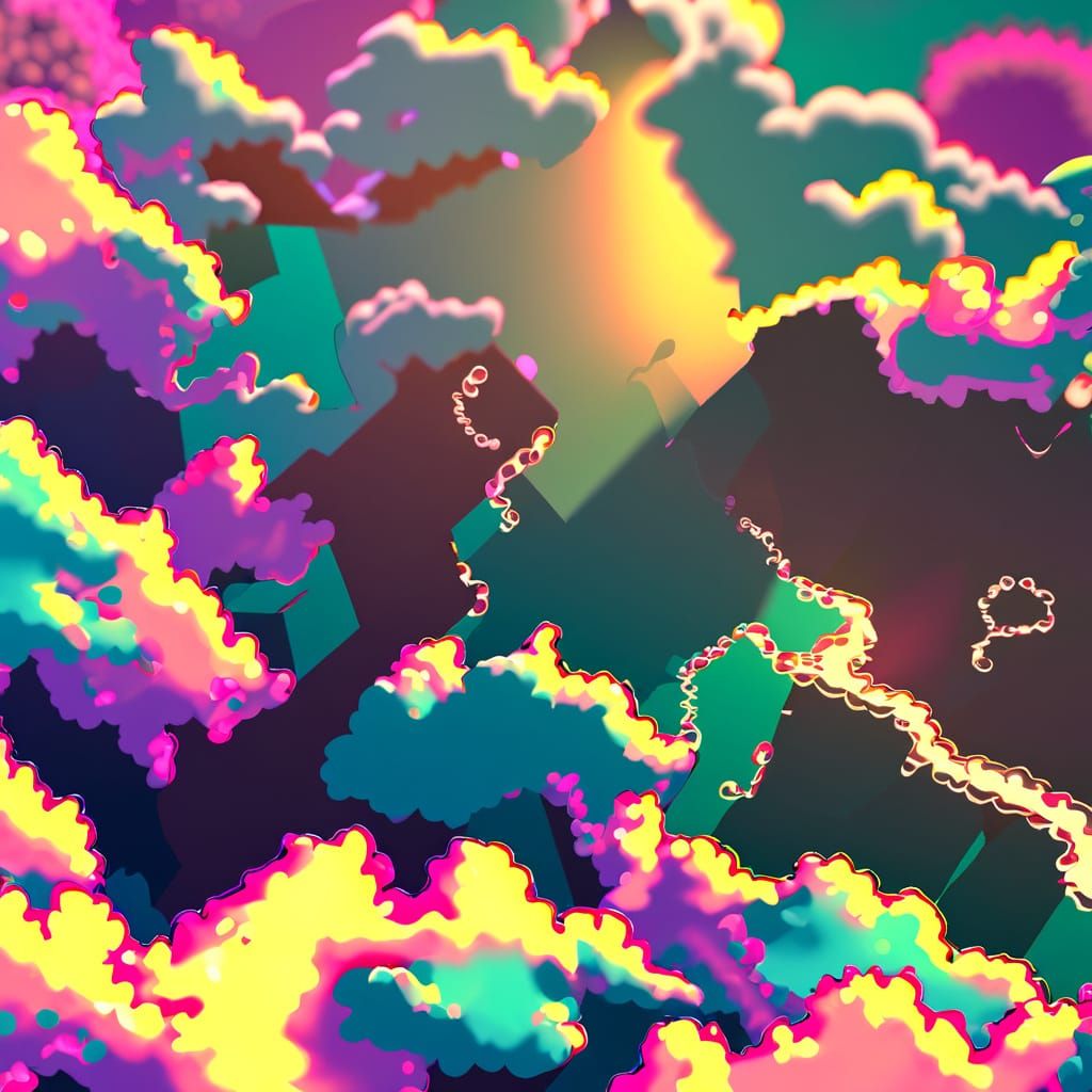 Whimsical Candy Kingdom in Vibrant Digital Art