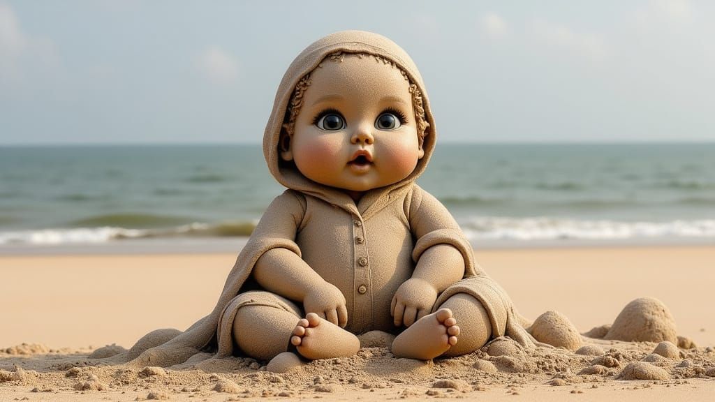 Surreal Sand Baby on the Beach