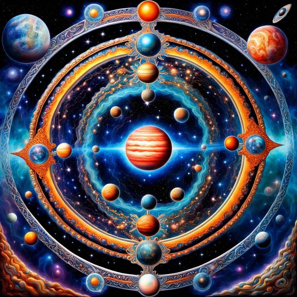 Cosmic Planetary Alignment: Ultrarealistic Celestial Event