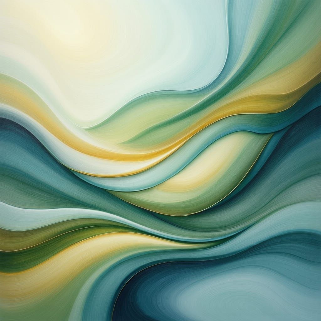 Abstract Flowing Lines of Blue, Green, and Gold