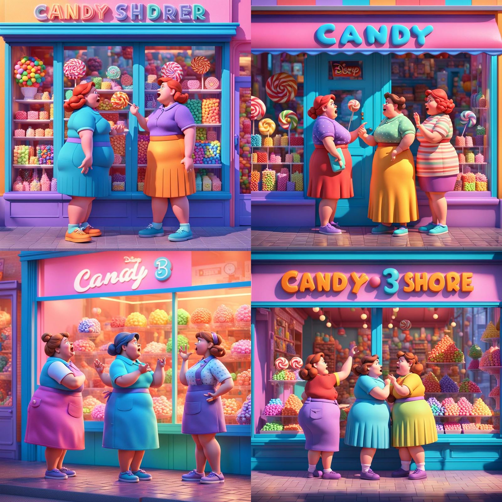 Argument at the Candy Store: 3D Digital Art