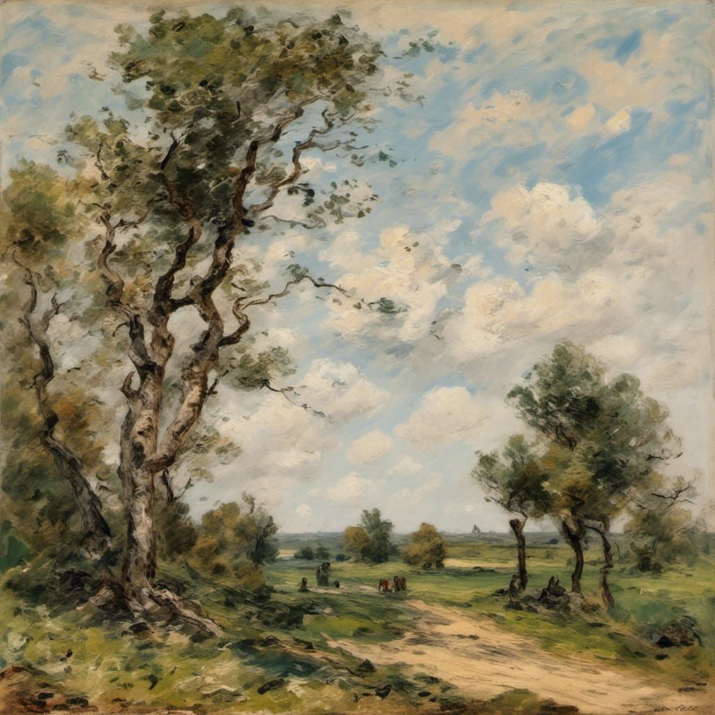 Colorful Landscape Art in Impasto Style