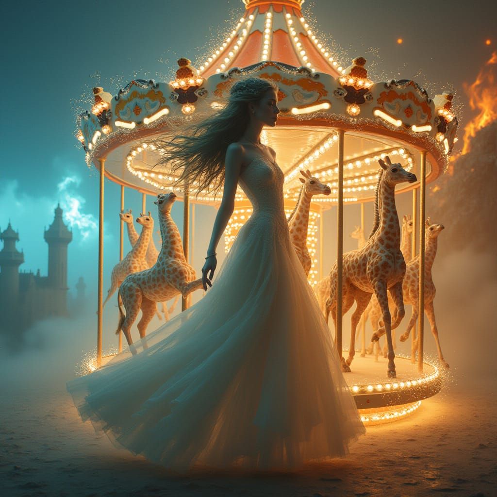 Goddess and Giraffe Carousel of Ice and Fire
