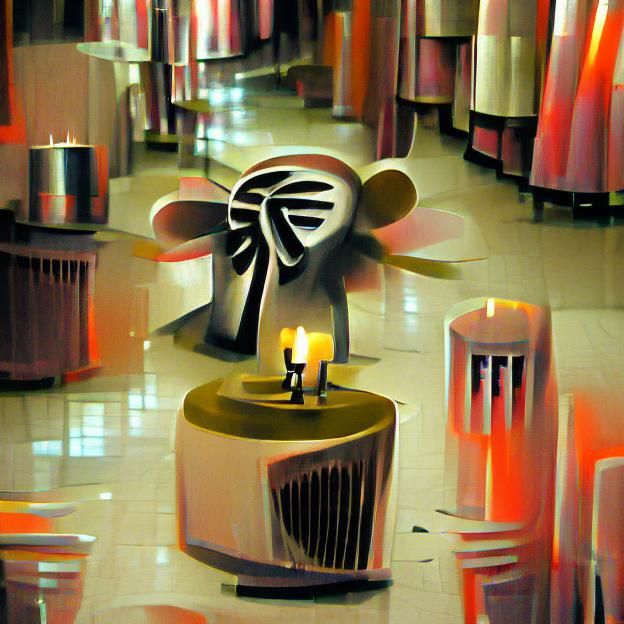 Single Candle Flame in the Dark