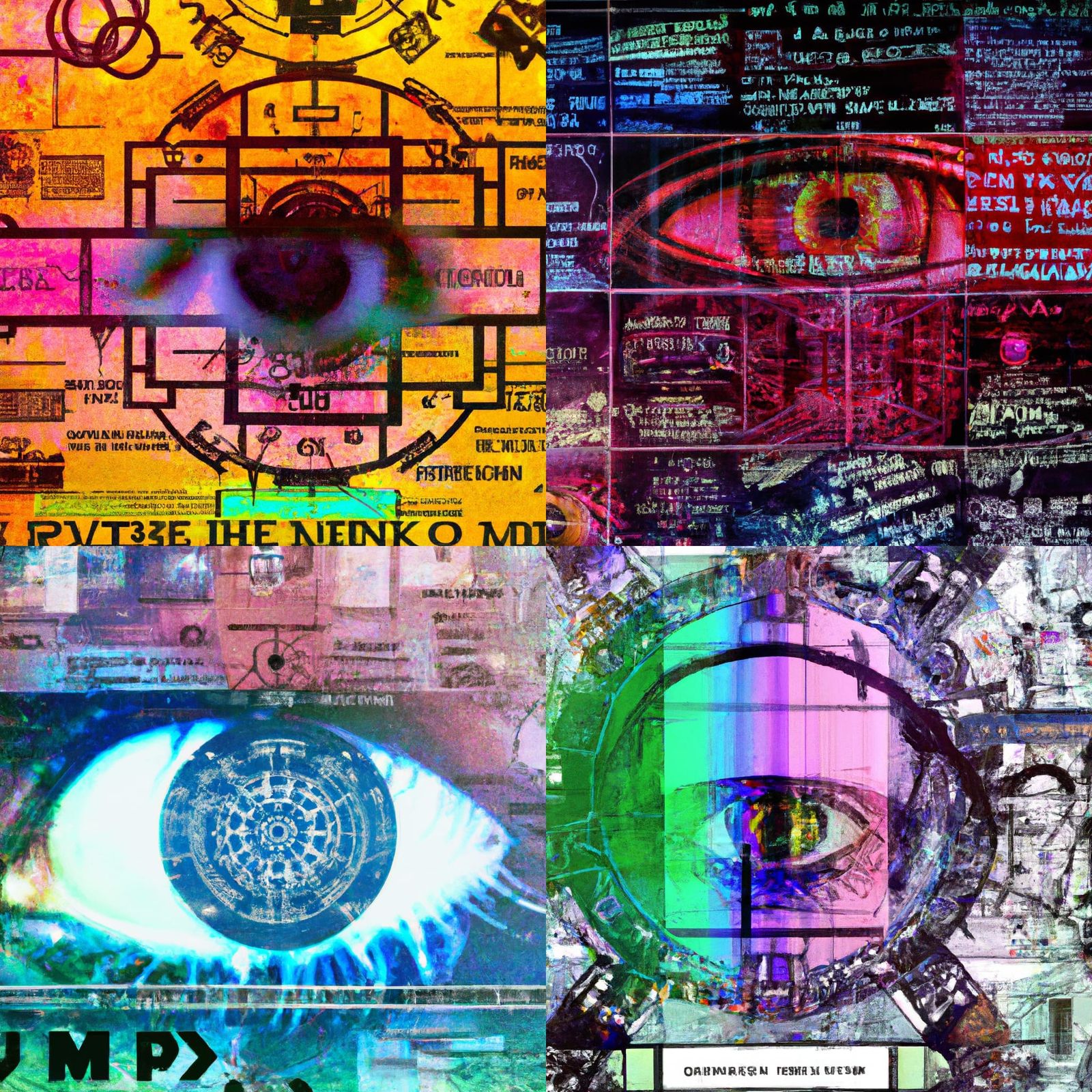 Cyberpunk Mind's Eye Schematic in Digital Art