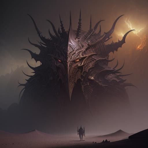 Epic Desert Demon in Dark Fantasy Style