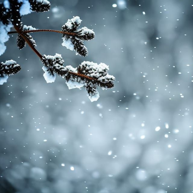 New Plant Growth Emerging Through Snow