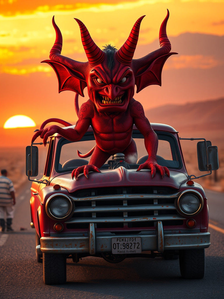 Classic Red Devil Yells in Looney Tunes Style