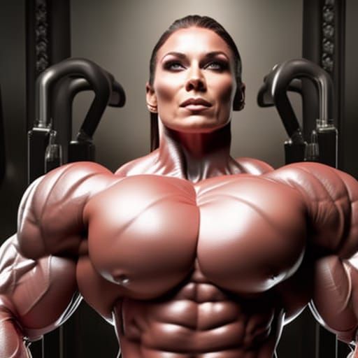 Mega Muscular Woman Bodybuilder: Fantasy Concept Art