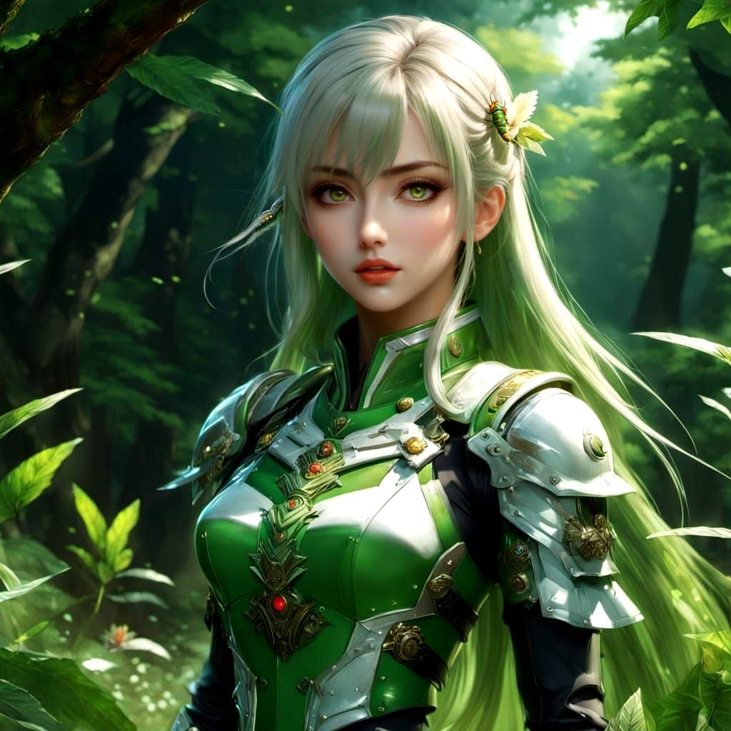 Woman Battles Caterpillar: Hyperrealistic Oil Painting