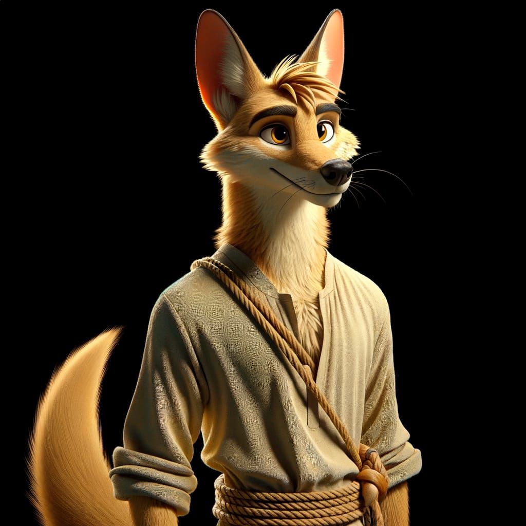 Anthropomorphic Jackal Kalila in Early 20th Century Animatio...