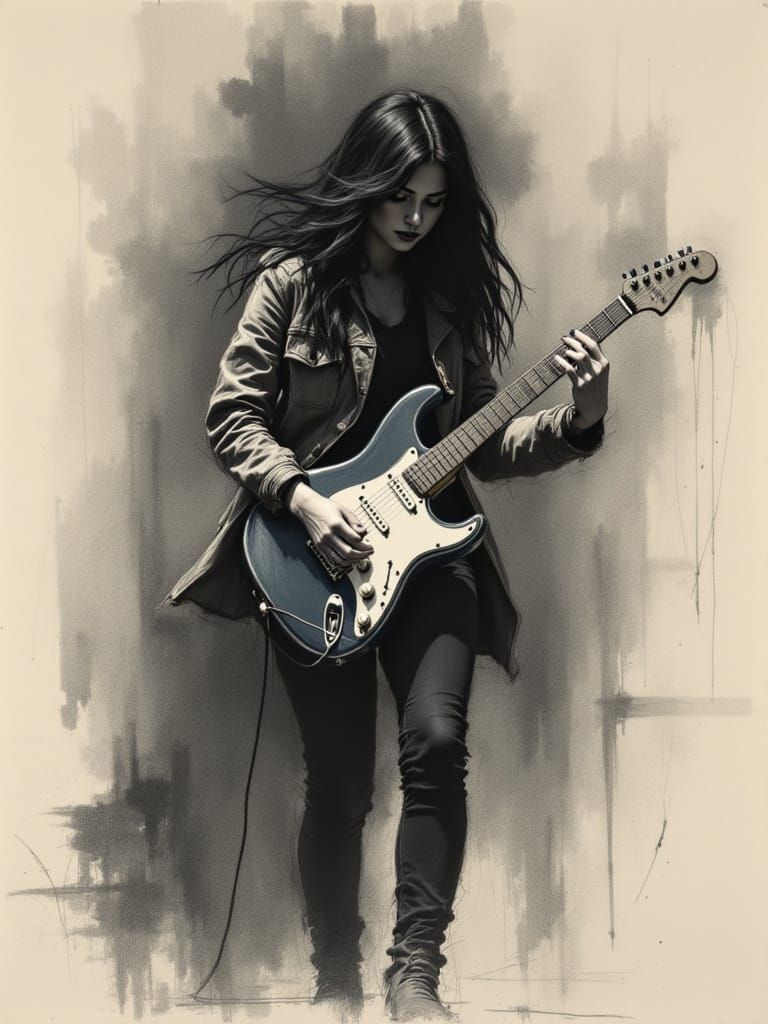 Urban Portrait in Charcoal Realism