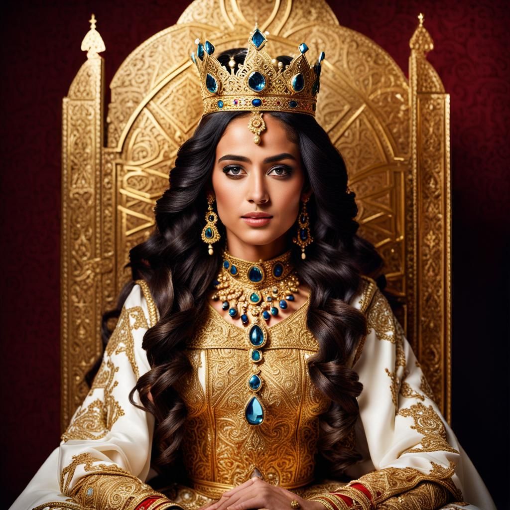 Moroccan Princess on Golden Throne