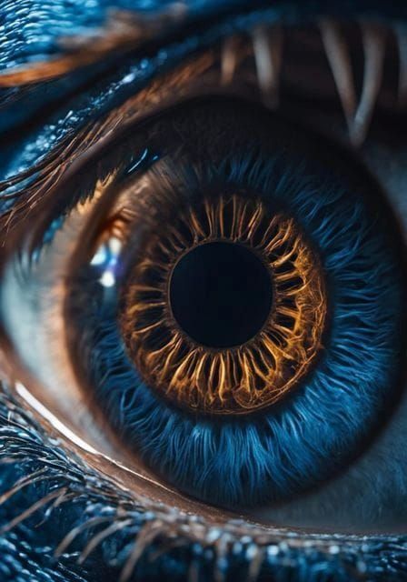 Brilliant Blue Eye Close-Up: Hyper-Detailed Portrait