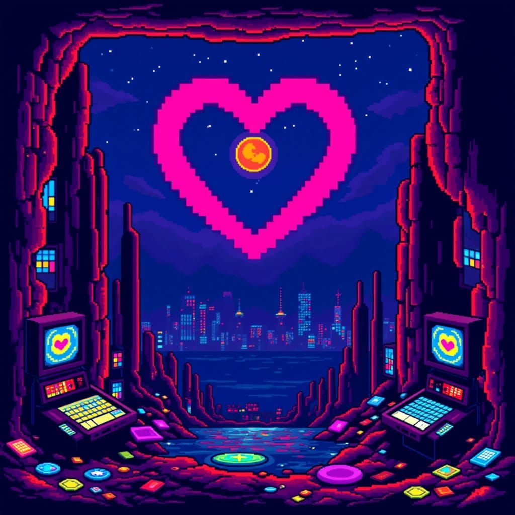 Electric Dreams Pixel Art in 16-bit Style