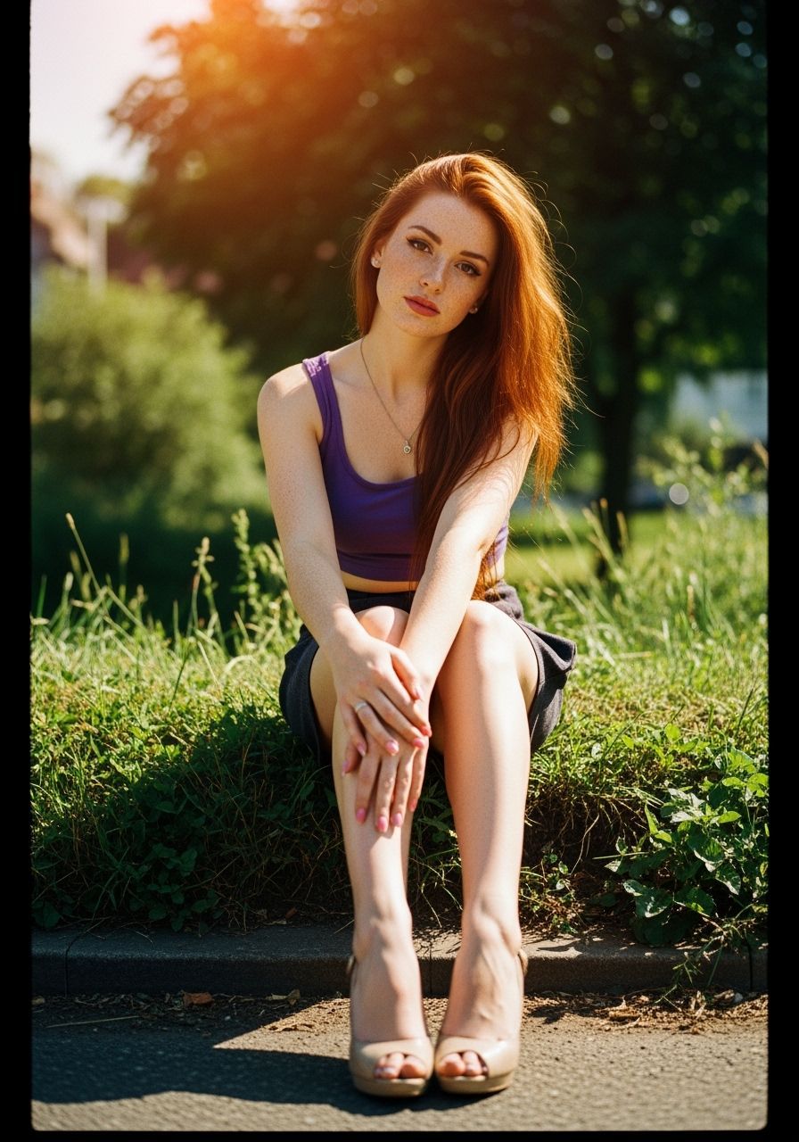 Redhead Girl in Summer Light, Cinematic Style