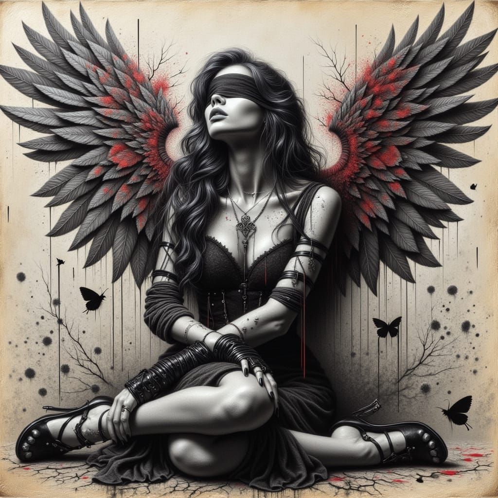 Mourning Angel Suffers Fallen Glory