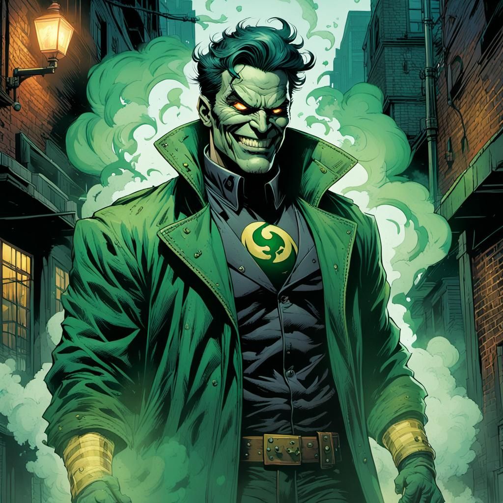 Cannabis Villain in Gritty Comic Book Art