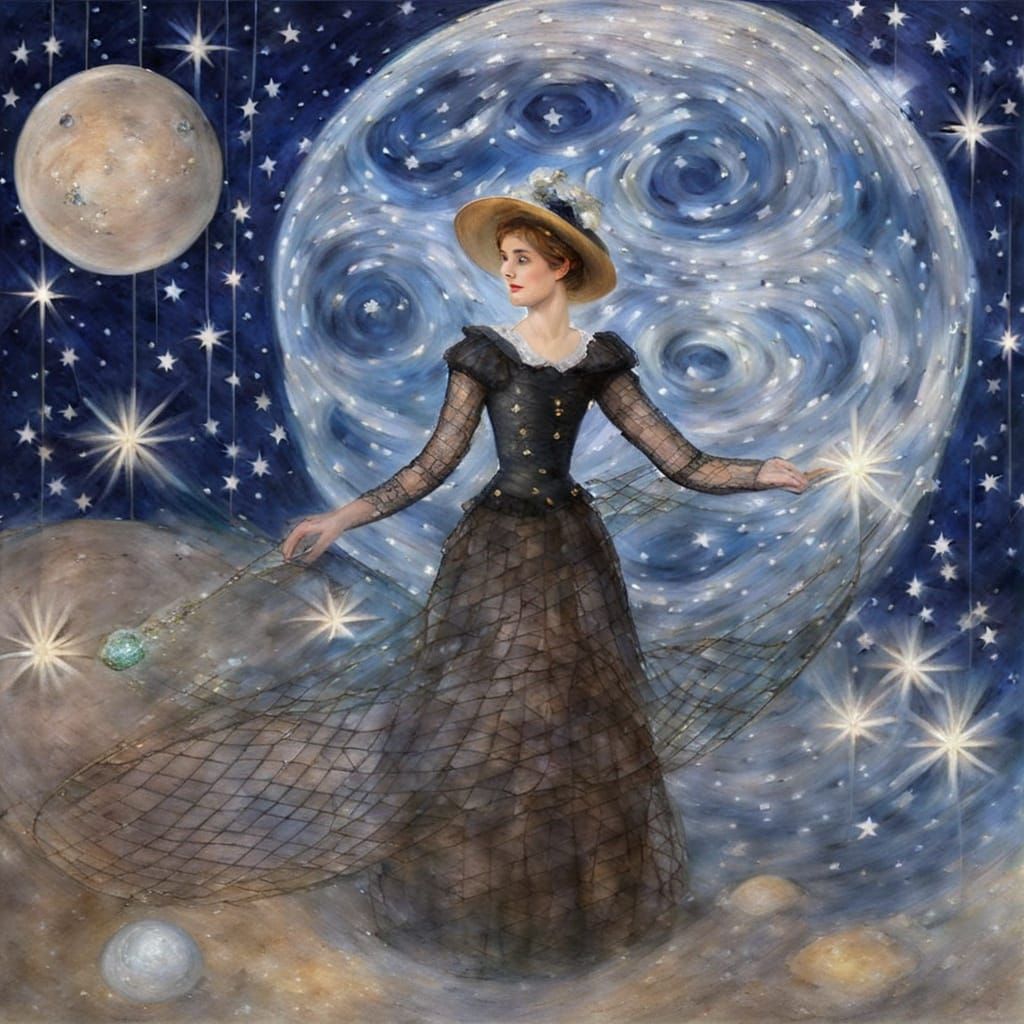 French Lady Catches Stars in Saturn's Ring