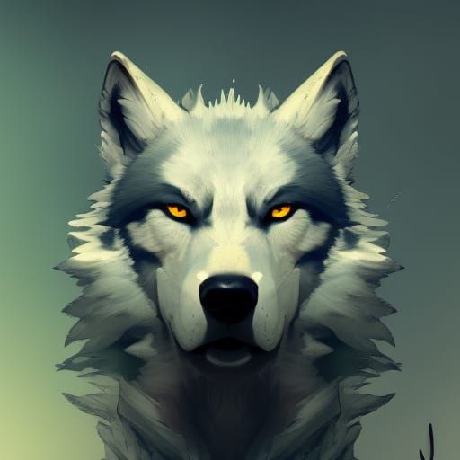 Detailed Toxic Wolf Portrait in Digital Art Style
