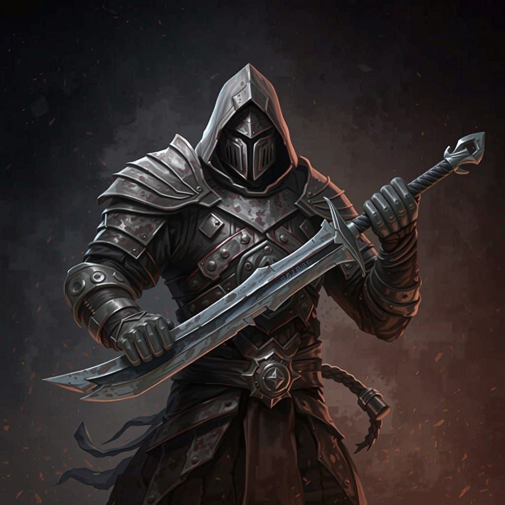 Fading Warrior in Dark Fantasy Style