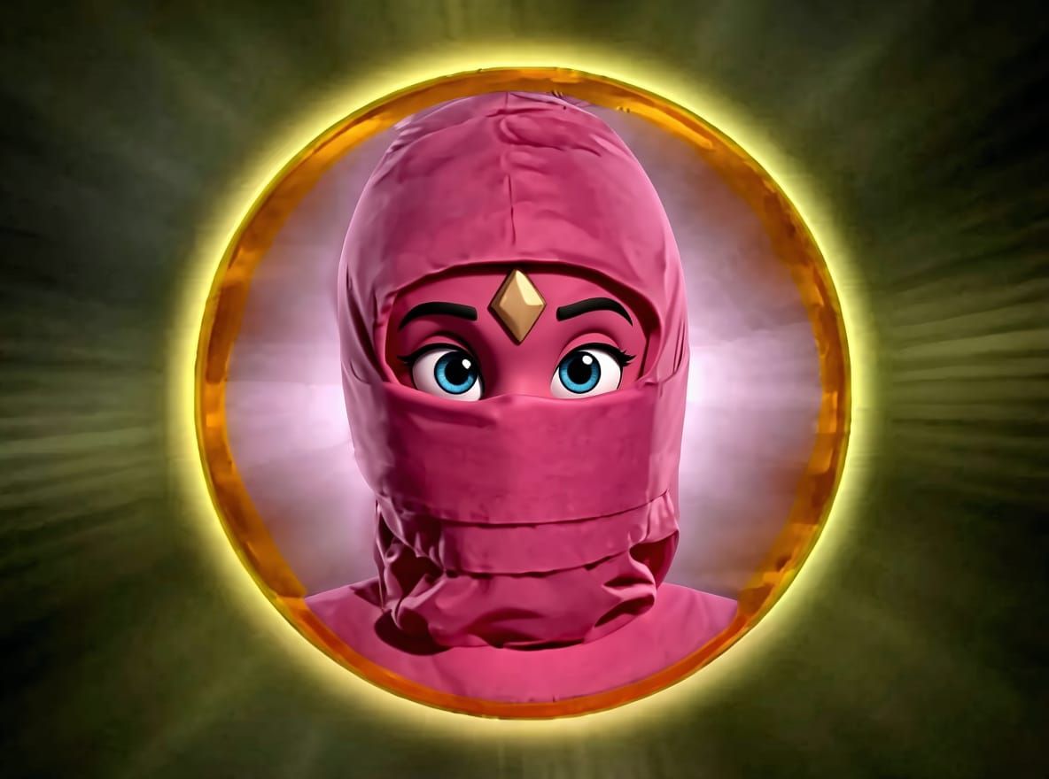 Pink Ninja Character in Disney 2D Style