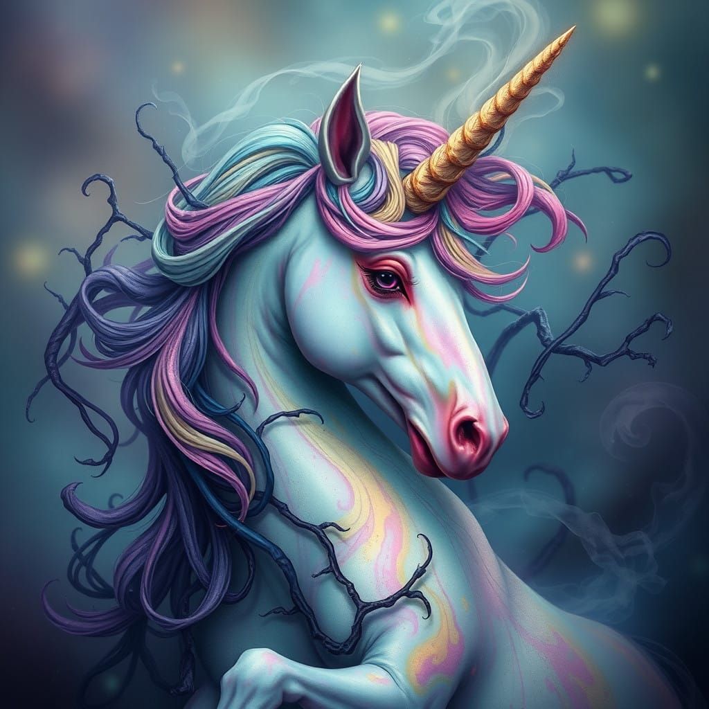Celestial Unicorn in Ethereal Bondage
